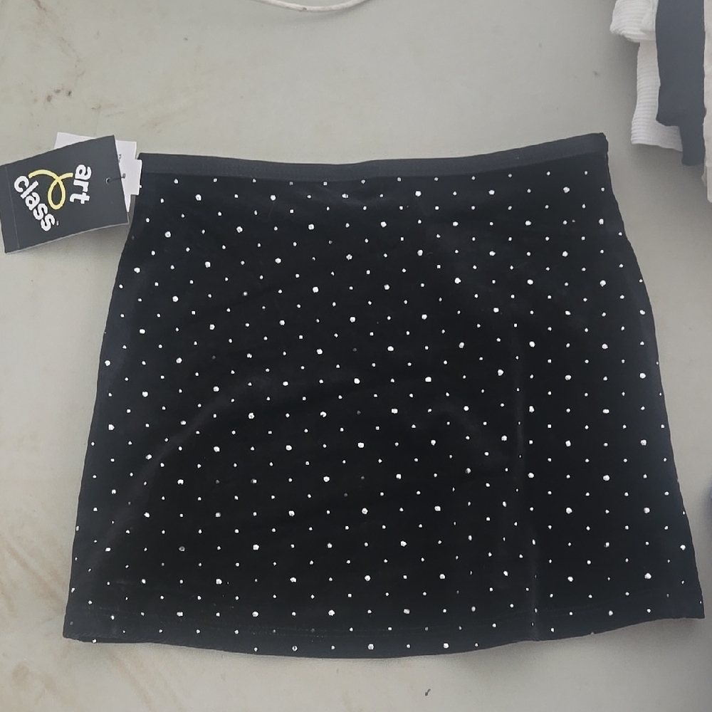 Art Class Black Polka Dot Skirt